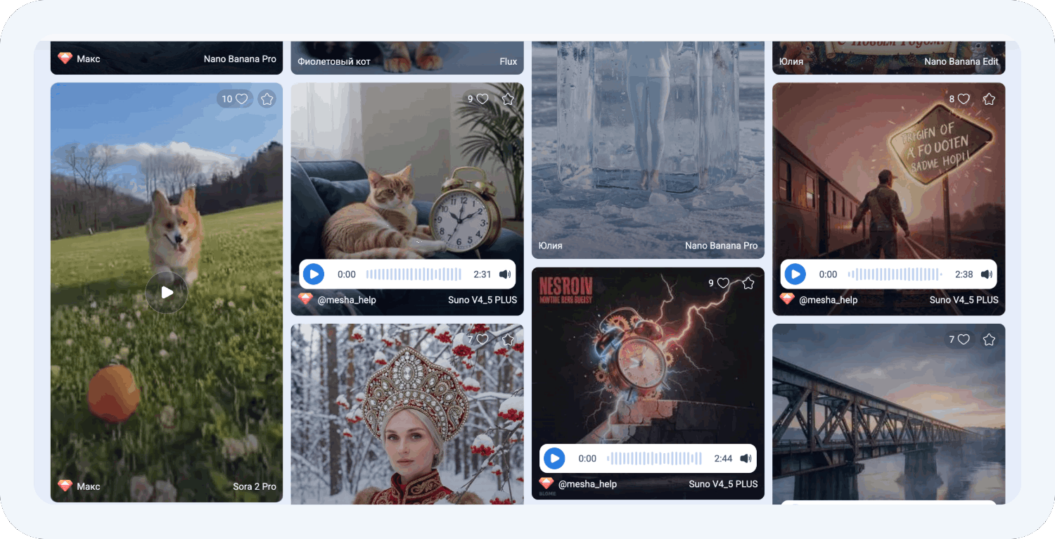 Галерея изображений в ruGPT.io