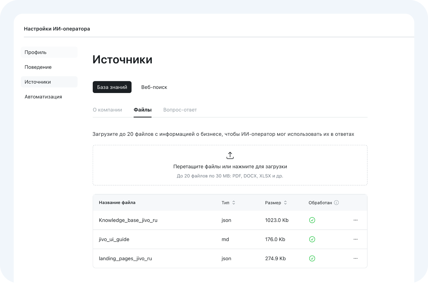База знаний ИИ-агента для бизнеса