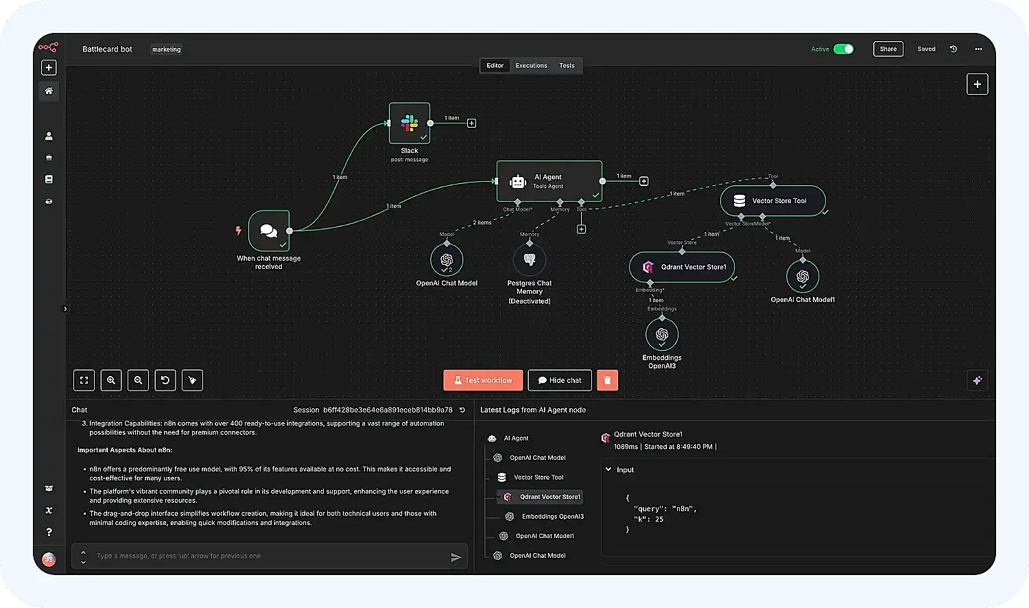 Платформа для создания ИИ-агентов n8n