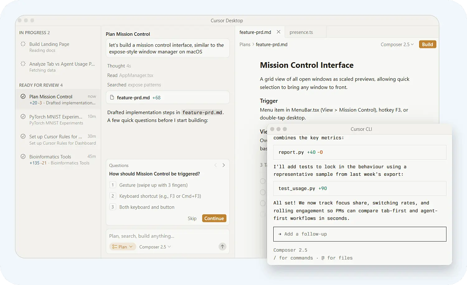 Интерфейс IDE Cursor