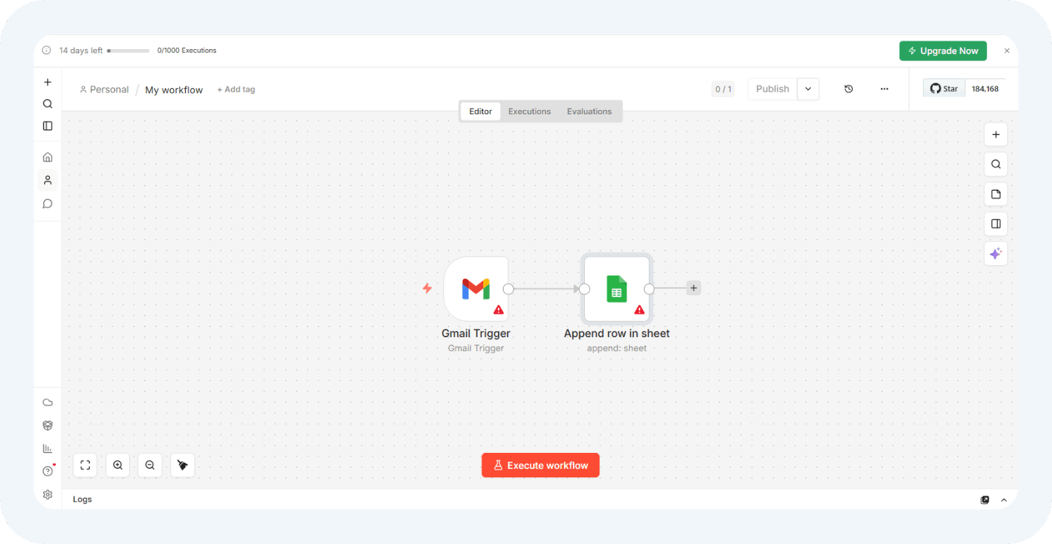 Создание связки в сервисе для автоматизации n8n